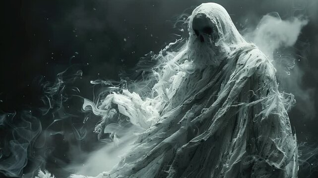 scary ghost characters on hellowen night