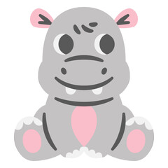 Fototapeta premium Grey hippopotamus sitting