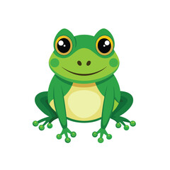 cartoon frog vector with white background