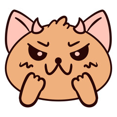 Cartoon cat with horns on its face