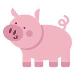 Cute cartoon pig illustration