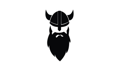 Viking Warrior Beard Icon Logo
