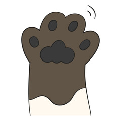 Playful cartoon dog paw illustration
