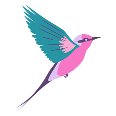 Fototapeta premium Pink and blue bird design