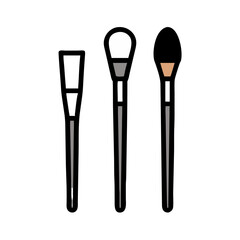 Beauty Brushes Set – 5 Pair Essential Makeup Accessories on transparent background
