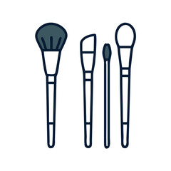 Beauty Brushes Set – 5 Pair Essential Makeup Accessories on transparent background
