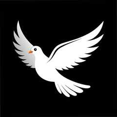 Obraz premium White Dove in Flight Minimalist Design