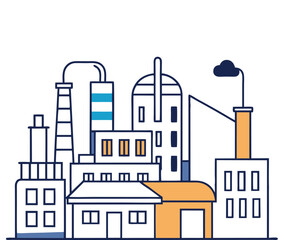 Minimalist Factory Structure Illustration