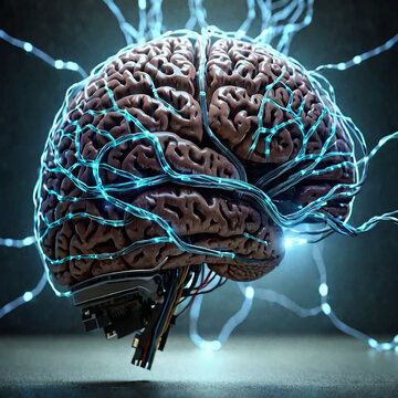 Artificial Intelligence Brain Connecting Neural Networks