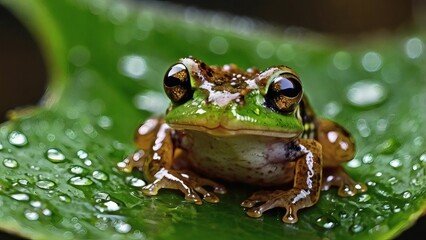 frog on a leaf