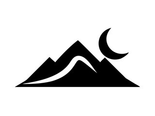 Obraz premium Simple Minimalist Of Mountain Range With A