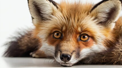 red fox in the wild closeup