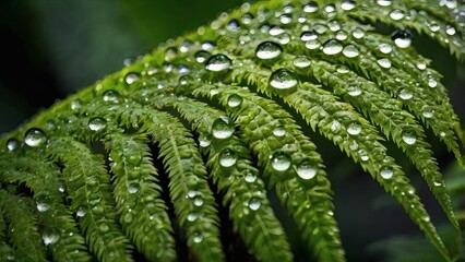 fern leaf with water drops