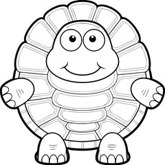 Cheerful Cartoon Turtle Illustration Free EPS Vector Graphic