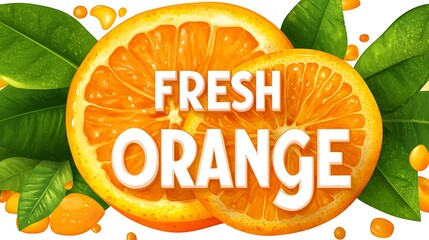 Detailed illustration of fresh orange slices.