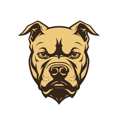 Pitbull Dog Head Mascot Vector Illustration