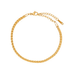Gold Silver Chain Bracelet Round Shape On PNG Transparent Background . Bracelet PNG . Cut Out Clipping Path With Adobe Photoshop Pen Tool.