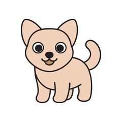 Kawaii Playful Puppy With Fun Outline