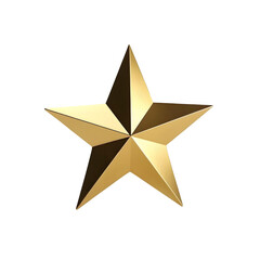 Obraz premium Gold star award shape isolated on transparent background