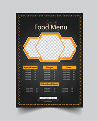 
Food menu design template for restaurant
