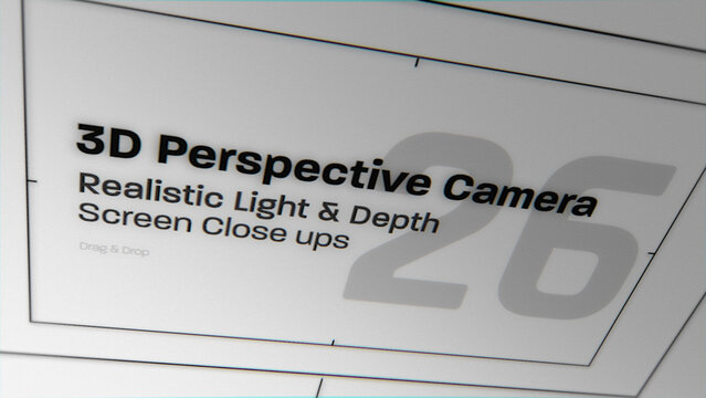 3D Perspective Camera Moves (26) | Animated Screen Close Ups (Drag & Drop)