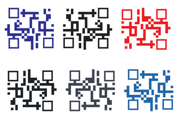 Simple qr code scan icon, Vector outline icon on white background.