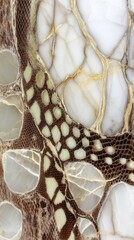 Abstract Onyx Stone Slab Close-Up Showing Veins and Texture in Beige Brown and White Tones for Luxury Design and Decoration