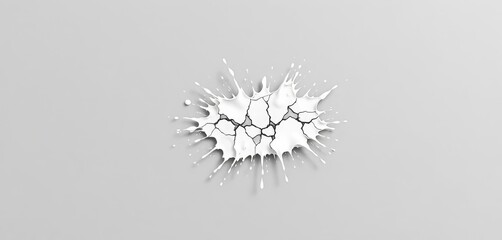 Panoramic grey background with central white marble splash, abstract texture,  interior,  backdrop