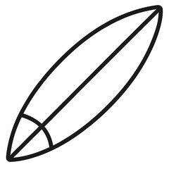 Surfboard outline icon on white background

