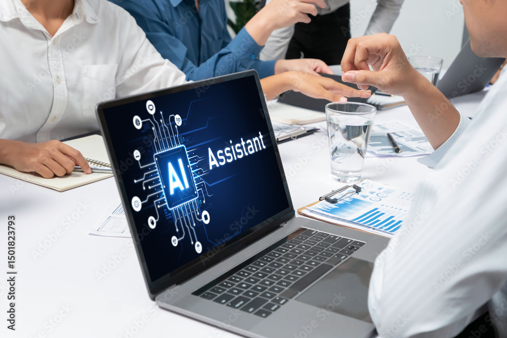 Aufkleber Generative AI virtual assistant tools for prompt engineer and user for ease of engage artificial intelligence AI technology help people to work with generative AI functions by prompting the AI brisk