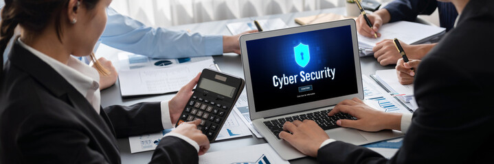 Business intelligence and data analysis concept. Analyst team working on financial data analysis...