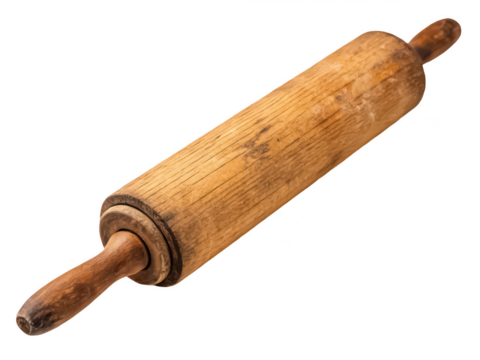 Antique wooden rolling pin png vintage rolling pin png classic baking tool png kitchen roller png wooden cooking tool png antique pin png retro kitchenware png transparent background image