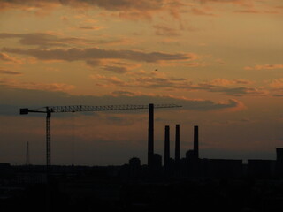 sunset over the city