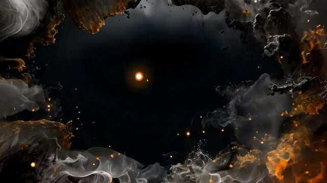 Mystical cosmic smoke swirl animated overlay, transparent 4K video, alpha channel, ProRes 4444