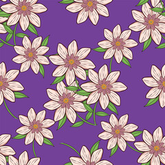 Fototapeta premium Beautiful flower allover seamless pattern