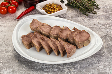 Sliced boiled pork tongue snack