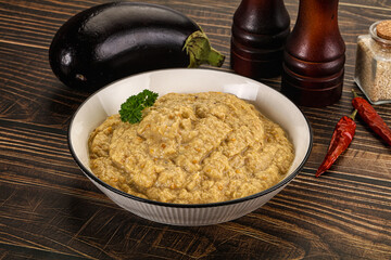 Eggplant dip - Mutabal with tahini paste