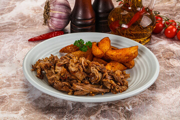 Baked shredded pork with potato