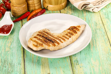 Grilled Turkey fillet breast served sauce