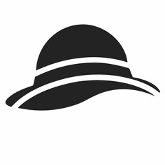 Summer Hat silhouette icon on white background
