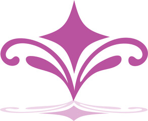 Beautiful and stylish logo with purple color .