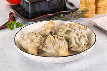 Georgian stuffed meat dumplings Khinkali