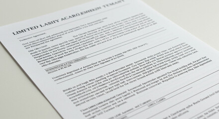 Fototapeta premium Dystopian document unreadable legalese agreement