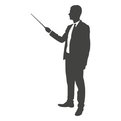 Businessman showing on board