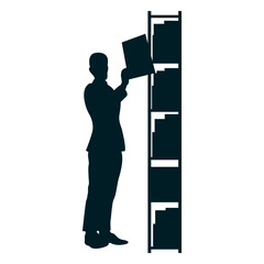 Executive picking file silhouette