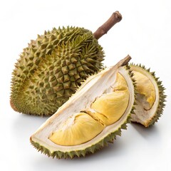 Obraz premium Jackfruit And Durian Fruit on White Background