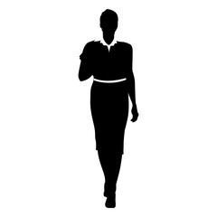Businesswoman working silhouette