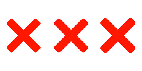 Obraz premium Triple Red X Icons – Bold Cross Symbols for Warning or Error