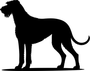  Dog breed black silhouette and line art