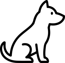  Dog breed black silhouette and line art